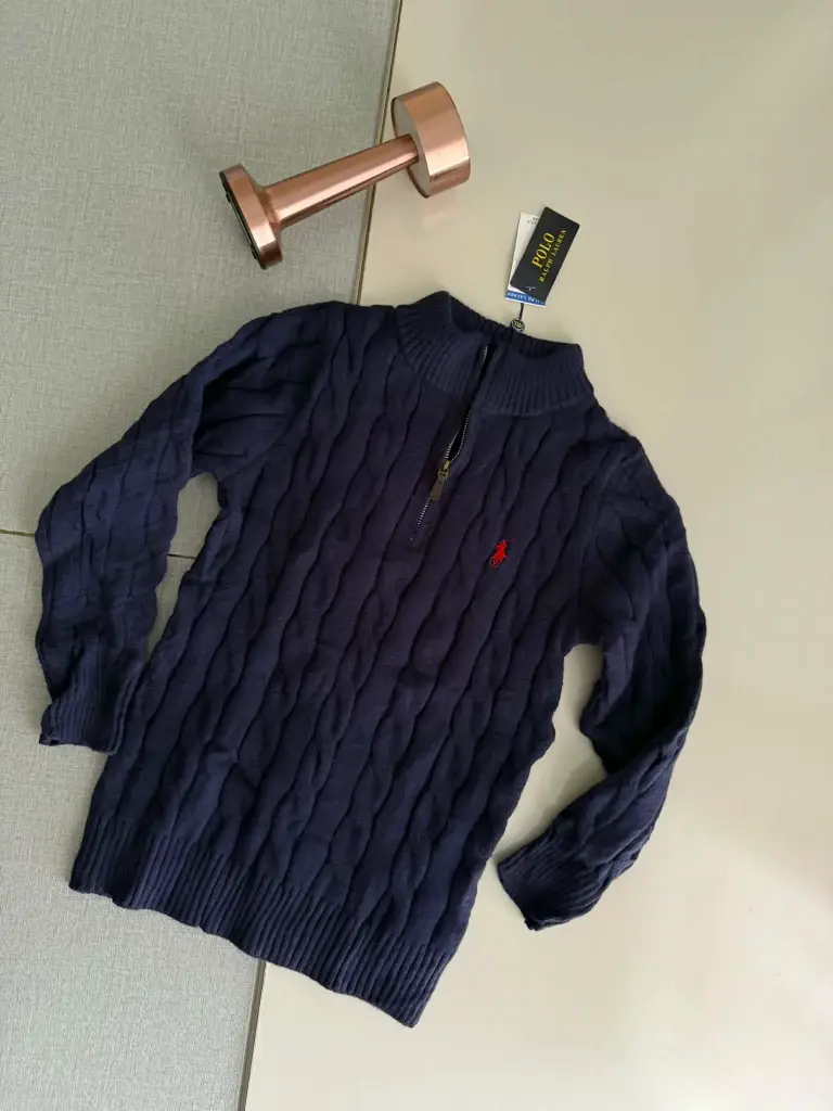 Triko Ralph Lauren Zip Bleu
