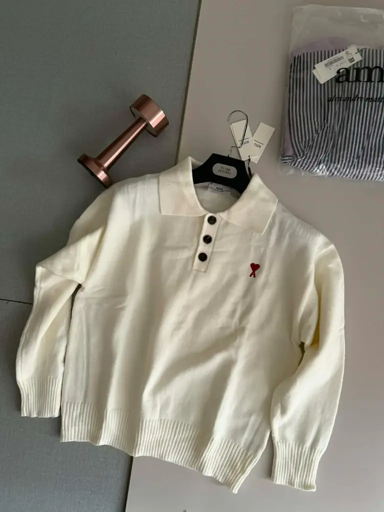 Polo Ami Paris Blanc unisexe