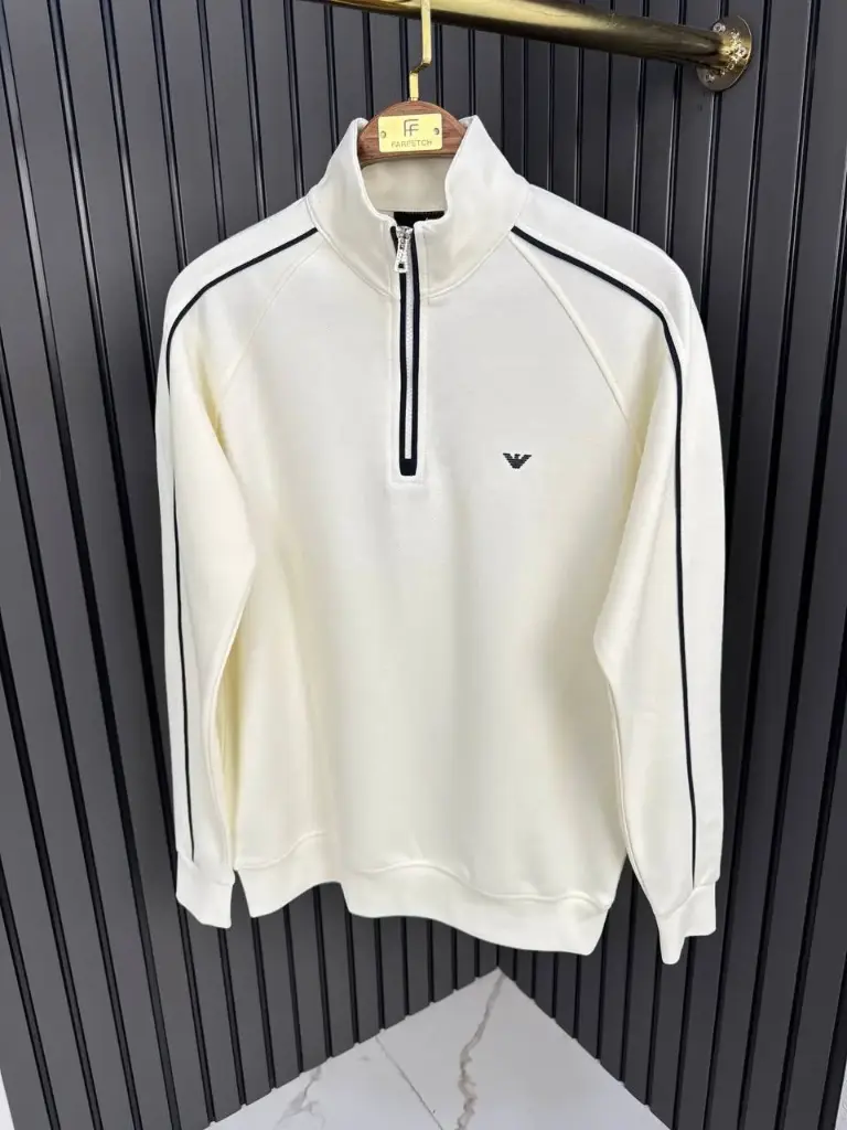 Sweat Zip EA7 Blanc 