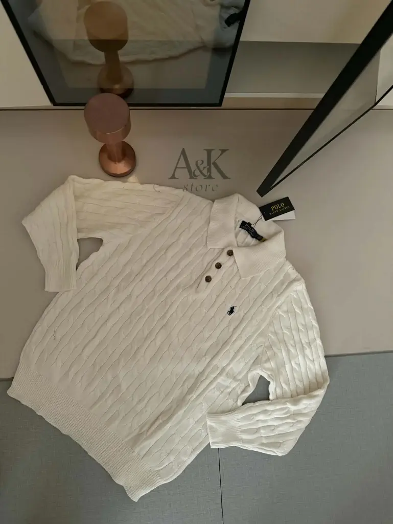 triko polo ralph blanc 