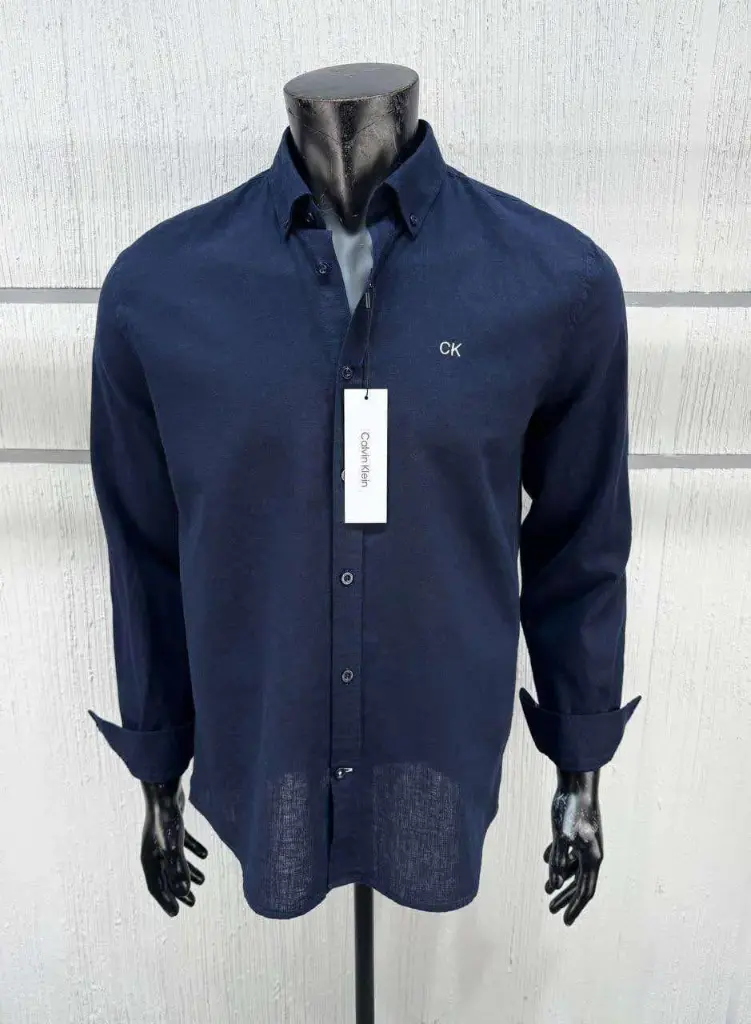Chemise en lin CK bleu