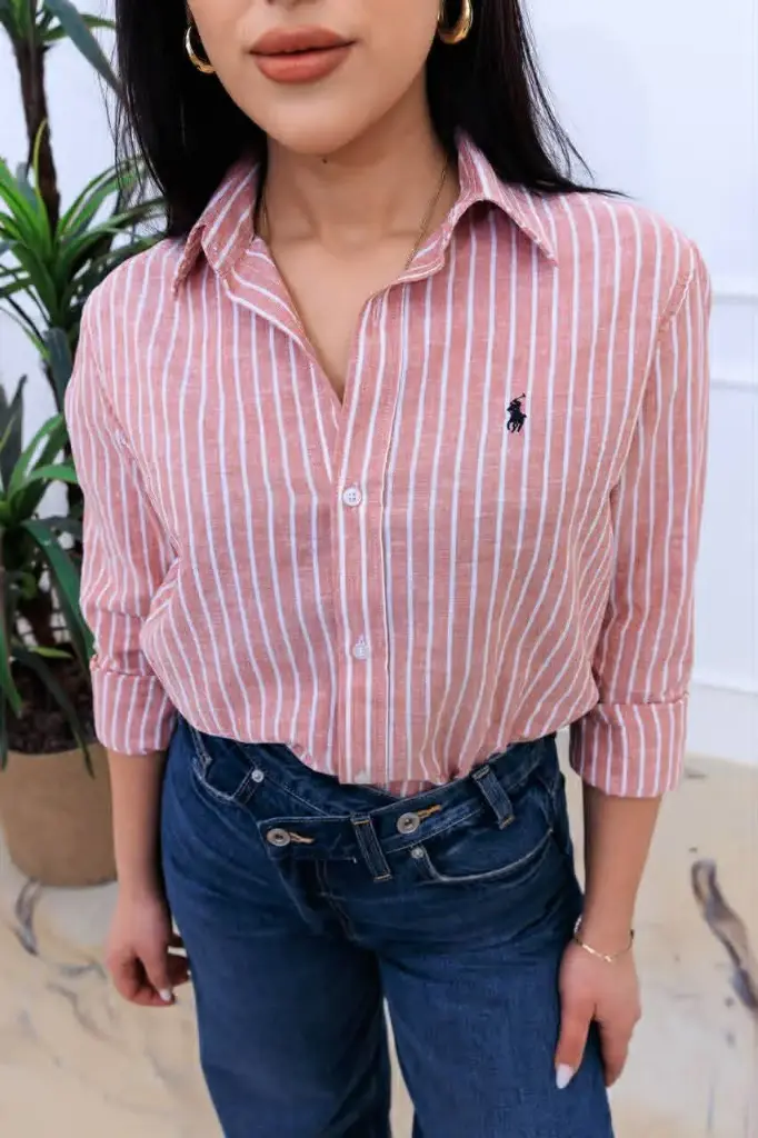 Chemise rayée Rose 