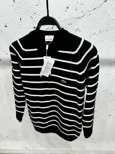 Triko Lacoste Rayée Noir 