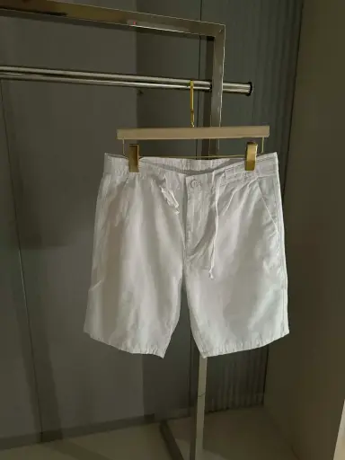 Short en lin Blanc