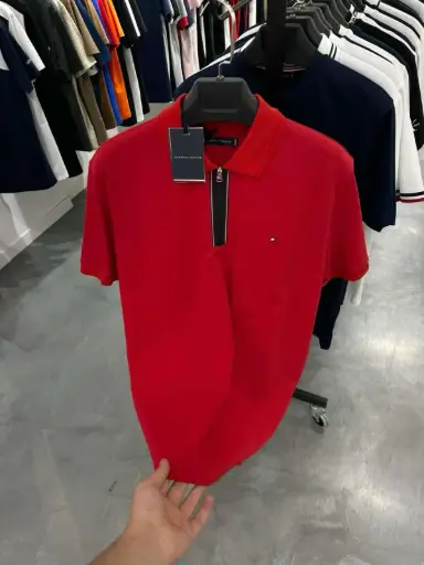 Polo TH zipper rouge